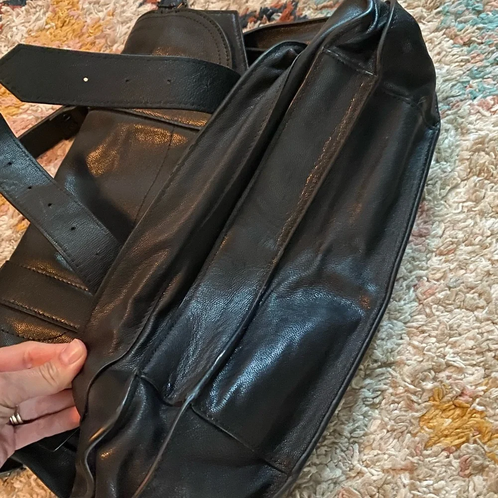 Black Leather Satchel Handbag - Women Bags